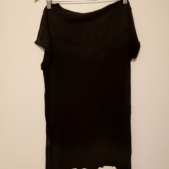 Rolling Stones Black T-shirt Silver Embellishments Vintage 100%Viscose L - Picture 2 of 8